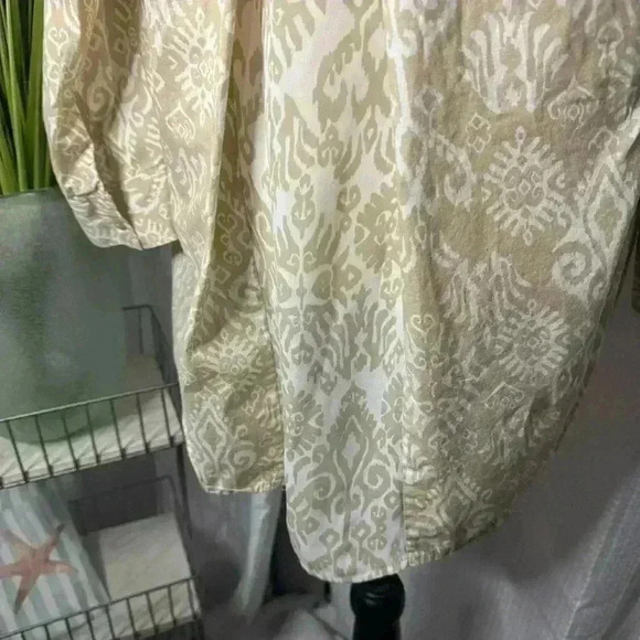 Chico’s Women’s Top Size 0 Small Long Sleeve Button Up Beige High Low Tunic - Picture 9 of 14